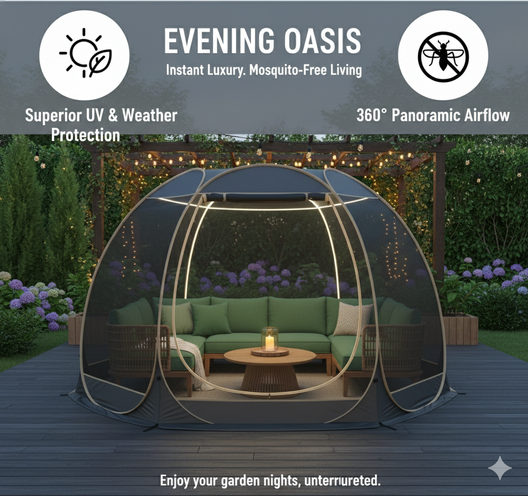 Spacious 6-8 Person Portable Screen Room: The Ultimate Instant Outdoor Sanctuary for Family Glamping | Windproof & Mosquito-Free Mesh Gazebo