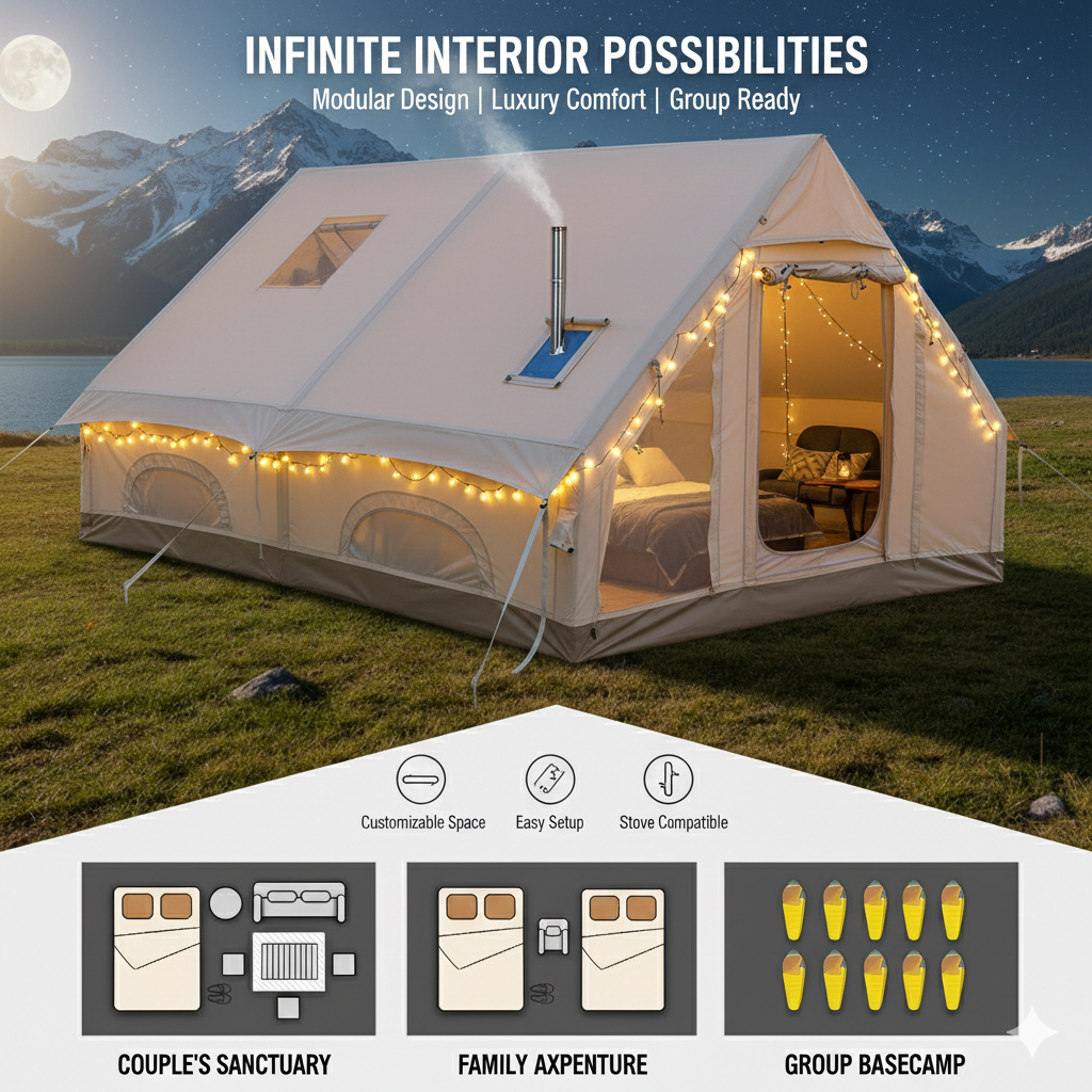 The Ultimate All-Weather Air Sanctuary: 4-Season Inflatable Villa for Premium Glamping | Windproof & Waterproof Luxury Outdoor Retreat