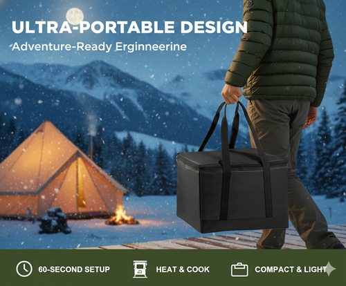 Ultimate Winter Gear: Portable Stainless Steel Wood Stove with Detachable Chimney | Compact All-Season Tent Heater & Grill for Hiking, Hunting & Survival
